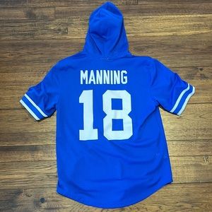 Mitchell Mess Peyton Manning Colts Mesh Hooded Jersey Large